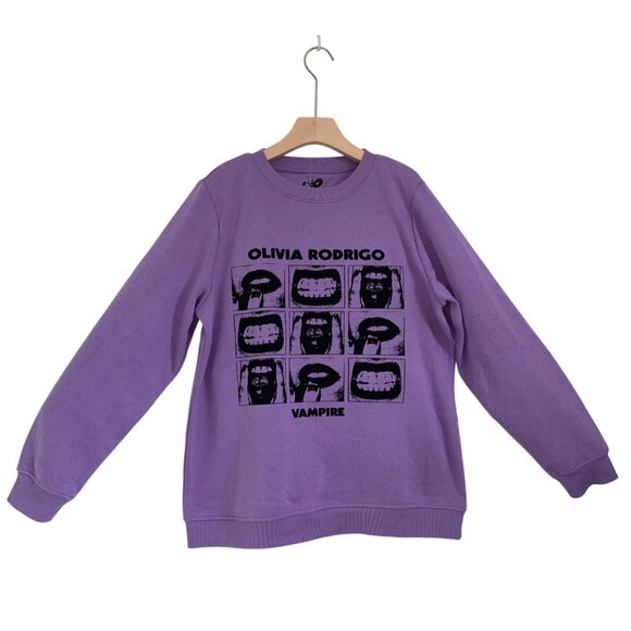 Olivia Rodrigo Sweaters - Olivia Rodrigo Womens Vampire Graphic Sweatshirt Round Neck Purple Size XL